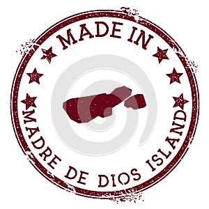 Made in Madre de Dios Island stamp.