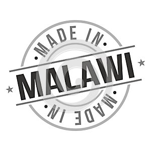 Made in Malawi Quality Original Stamp Design Vector Art Tourism Souvenir Round Seal Badge national product.