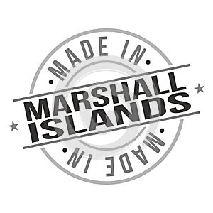 Made In Marshall Islands Stamp. Logo Icon Symbol. Design Certificated Round Seal Badge National Product Badge.