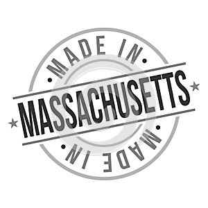 Made in Massachusetts Quality Original Stamp Design Vector Art. Seal National Product badge.