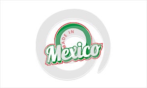 Made in Mexico  lettering typography  logo with badge icon logo design vector illustration