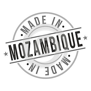 Made in Mozambique Quality Original Stamp Design Vector Art Tourism Souvenir Round.