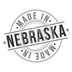 Made in Nebraska Quality Original Stamp Design Vector Art. Seal badge national product vector.