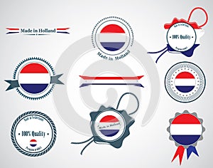 Made in Netherlands - set of seals, badges.