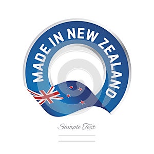 Made in New Zealand flag blue color label button banner