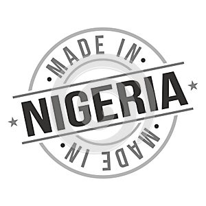 Made in Nigeria Quality Original Stamp Design Vector Art Tourism Souvenir Round Seal.