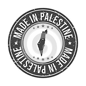 Made in Palestine Symbol Stamp. Silhouette Icon Map. Design Grunge Vector. Product Export Seal.