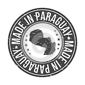 Made in Paraguai Quality Original Stamp Map. Design Vector Art Seal Badge illustration. photo