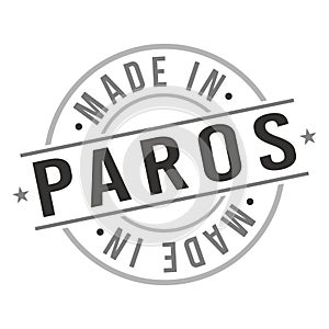 Made In Paros Stamp. Greece Icon Symbol Design. Map Badge Vector Retro Label.