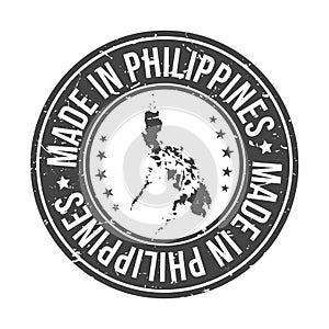 Made in Philippines Map. Quality Original Stamp Design Vector Art Seal Badge Illustration.