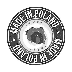 Made in Poland Map. Quality Original Stamp Design Vector Art Seal Badge Illustration.