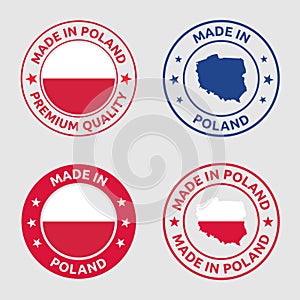 made in Poland stamp set, made in Poland product labels
