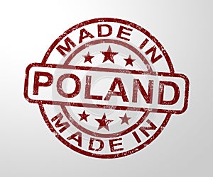Made in Poland stamp shows Polish products produced or fabricated - 3d illustration photo
