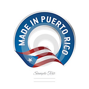 Made in Puerto Rico flag blue color label logo icon