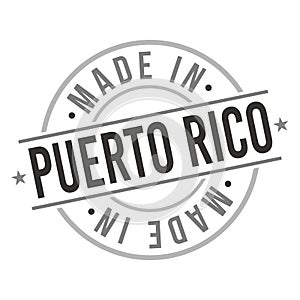Made In Puerto Rico. Stamp Rectangle Map. Logo Icon Symbol. Design Certificated.
