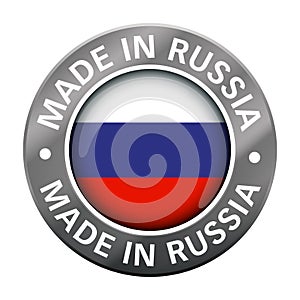 Made in russia flag metal icon