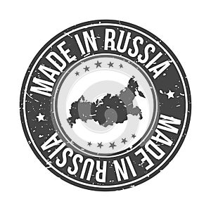 Made in Russia Map. Quality Original Stamp Design Vector Art Seal Badge Illustration.