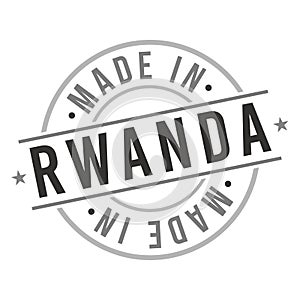 Made in Rwanda Quality Original Stamp Design Vector Art Tourism Souvenir Round Seal National Product Badge.