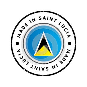 Made in Saint Lucia text emblem badge, concept background