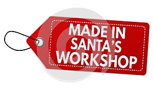 Made in Santa`s workshop label or price tag photo