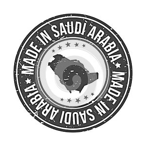 Made in Saudi Arabia Map. Quality Original Stamp Design Vector Art Stencil Badge Illustration.