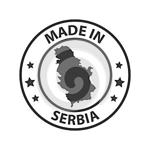 Made in Serbia icon. Stamp sticker. Vector illustration