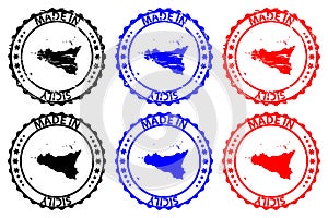 Made in Sicili rubber stamp