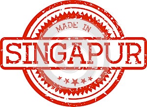 Made in singapur grunge rubber stamp isolated on white photo