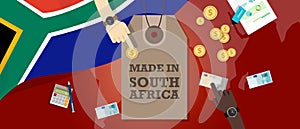 Made in South Africa price tag illustration badge export patriotic business transaction