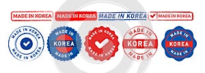 made in south korea rectangle circle stamp and seal badge label sticker sign for country product manufactured