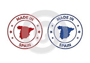 made in Spain icon set, Spanish product stamp