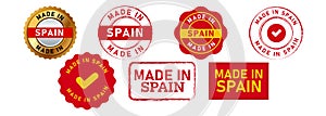 made in spainn rectangle and circle stamp seal badge label sticker sign for country product photo