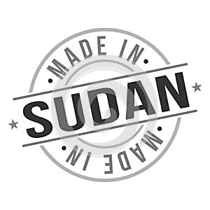 Made in Sudan Quality Original Stamp Design Vector Art Tourism Souvenir Round Seal Badge.