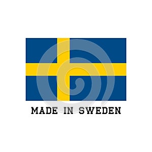 Made in Sweden icon with flag
