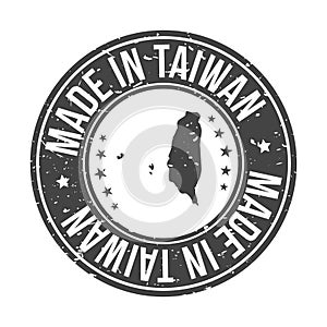 Made in Taiwan Map. Quality Original Stamp Design Vector Art Seal Badge Illustration.