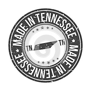 Made in Tennessee State USA Quality Original Stamp Map. Design Vector Art Seal Badge Illustration.