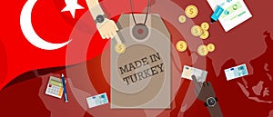 Made in Turkey price tag illustration badge export patriotic business transaction