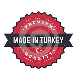 Made in Turkey, vintage badge, vector label