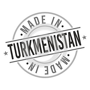 Made In Turkmenistan. Stamp Rectangle Map. Logo Icon Symbol. Design Certificated.