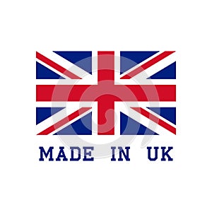 Made in United Kingdom icon with Great Britain flag