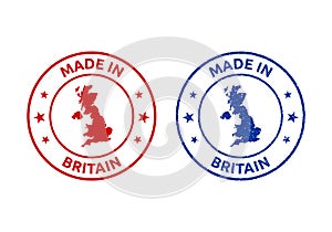 made in United Kingdom icon set, Great Britain product stamp