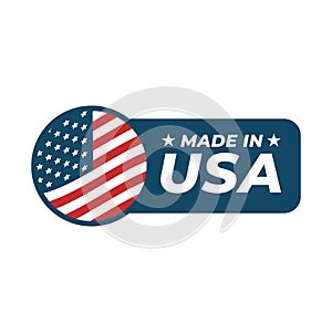 Made in the USA badge isolated on white background.
