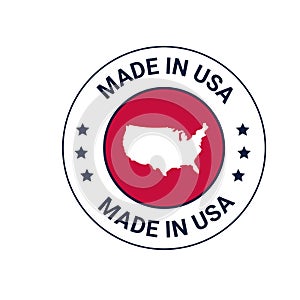 Made in USA badges. proud label stamp, American flag and national symbols, united states of America patriotic emblems set.  us pro