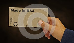 Made in USA box pack 3d illustration