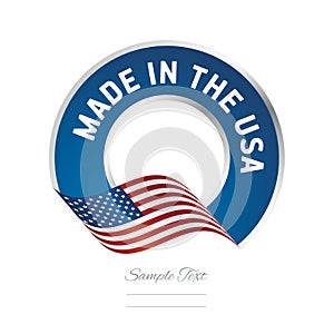 Made in the USA flag color label logo icon