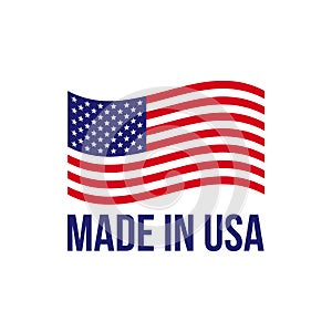 Made in USA icon vector American flag