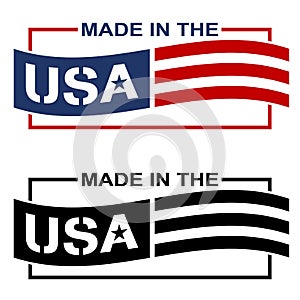 Made in the USA Label Logo Isolated Vector Illustration