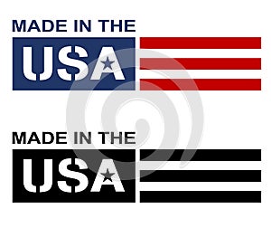 Made in the USA Label Logo Isolated Vector Illustration