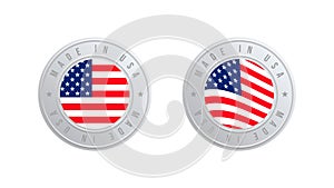 Made in USA label with United States flag