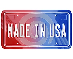 Made in the USA License Vanity Plate Car